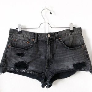 Urban Outfitters black denim mid-rise shorts
